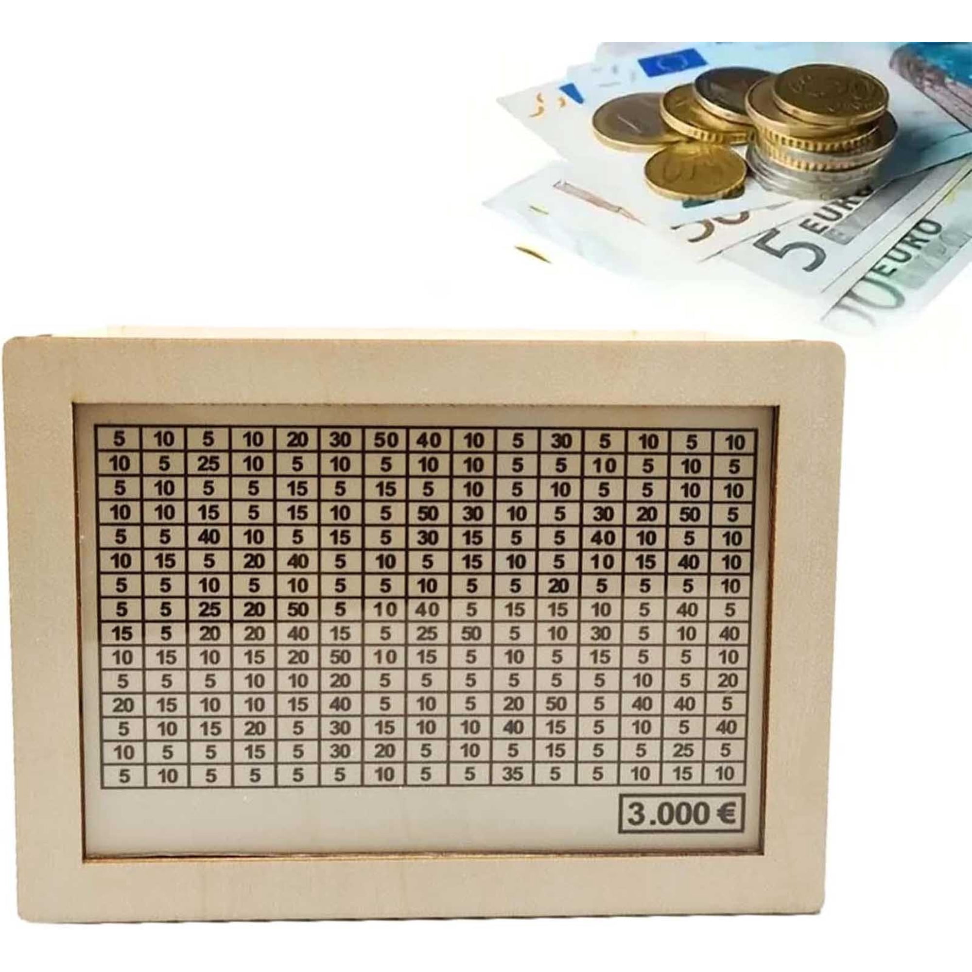 VBXOAE Boîte à Argent en Bois de Luxe pour Adultes et Enfants, Organisateur  de Rangement et d'Épargne Portable et Élégant avec Grande Capacité pour la  Décoration de la Maison et les Objectifs