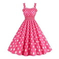 thumbnail image 6 of Callipe Women Dress Princess Style A-line Big Hem Shirring Ruffle Color Matching Tight Elastic Waist Sleeveless Christmas Party Prom Dress, 6 of 7