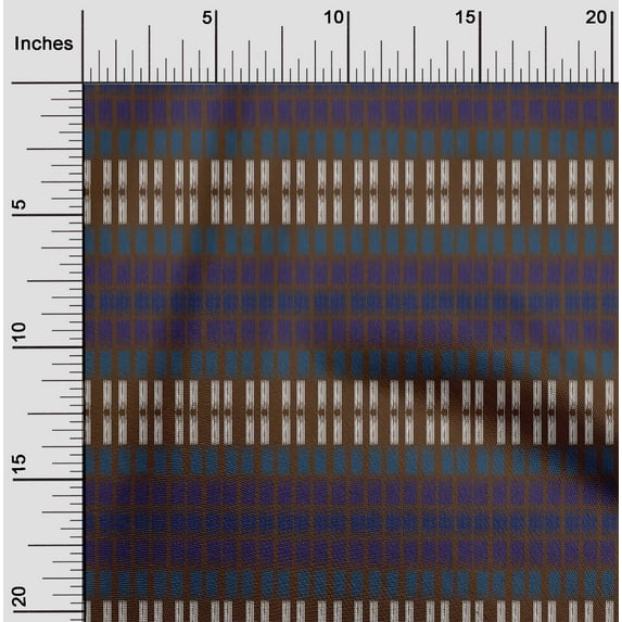 oneOone Cotton Cambric Fabric Geometric Line Ikat Decor Fabric Printed BTY 56 Inch Wide