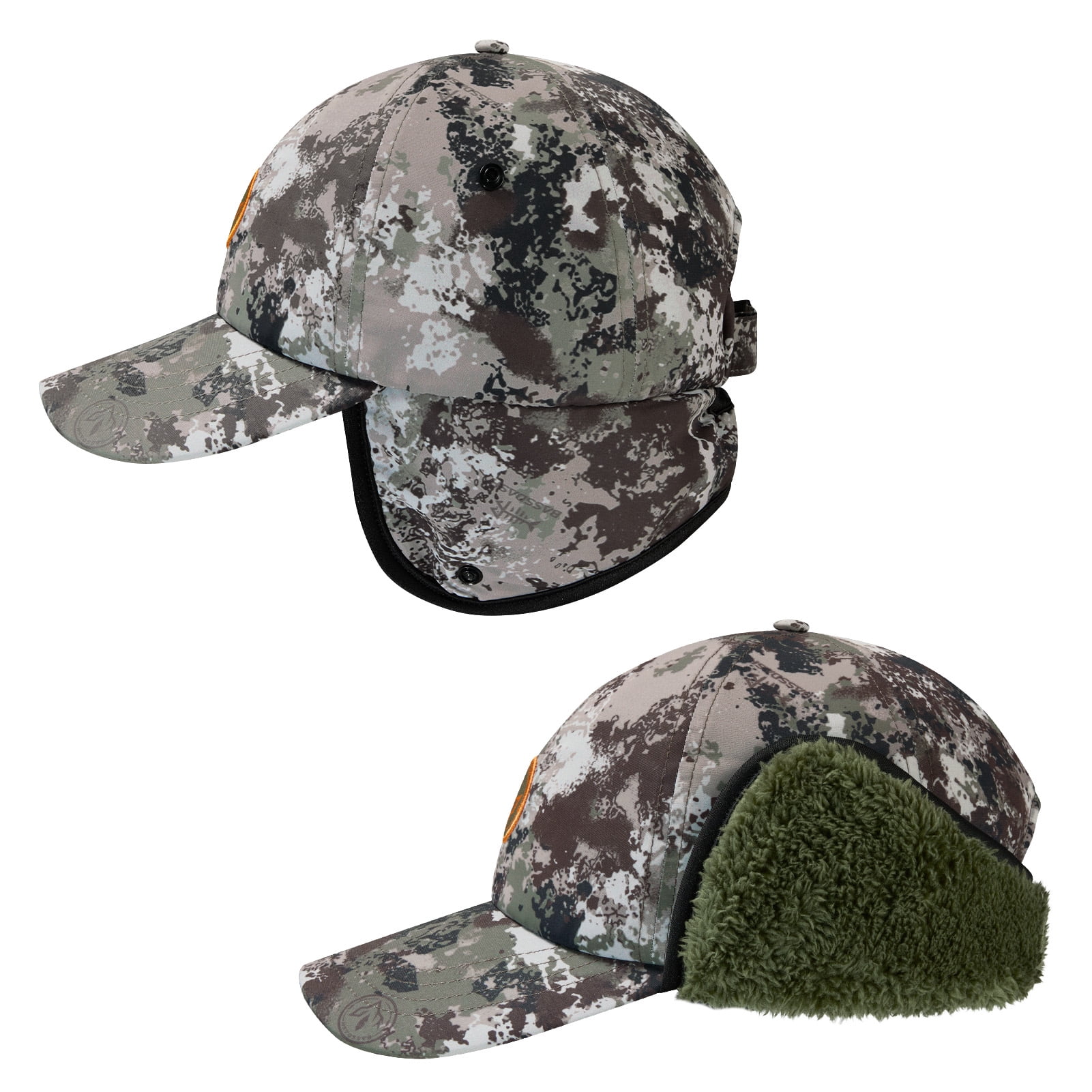 BASSDASH Warm Fleece Lined Hat with Ear Flap Winter Water Resistant Windproof Baseball Sports Cap for Hunting Hiking Fishing
