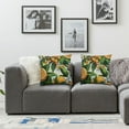 thumbnail image 2 of PRATYUS Yellow Blossom with Orange Fruits Flowers and Leaves on Light Green Vintage Botanic Pillow Cover Decorative Couch Pillow Cover for Sofa, Cushion Case Home Decoration White, 2 of 7