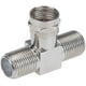 thumbnail image 3 of Divisor de cable coaxial, divisor de TV 2 en 1 salida, paquete de 2 F tipo RG6 macho a 2 F hembra Divisor de cable de 3 vías Adaptador de conector coaxial T para video VCR Antena Cable Satélite, 3 of 5