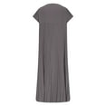 thumbnail image 5 of ZQUUVOU Women's Plus-Size Casual Dress Short-Sleeved Mid-Length Pleated High-Waisted Solid Color Dress Gray, 5 of 6