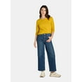 thumbnail image 2 of Time and Tru Women's Cotton Crewneck Tee with Long Sleeves, Single and 3 Pack, Sizes XS-XXXL, 2 of 5