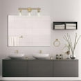 thumbnail image 4 of Globe Electric Cannes 5-Piece Matte Brass All-In-One Bathroom Hardware Set with 3-Light Vanity Light Fixture and Clear Glass Shades, 4 of 9