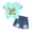 Green Butterfly, variant on Baby Girl Shorts Outfit Kid Summer Print T-Shirt Denim Shorts Clothes Set for 12-18 Months