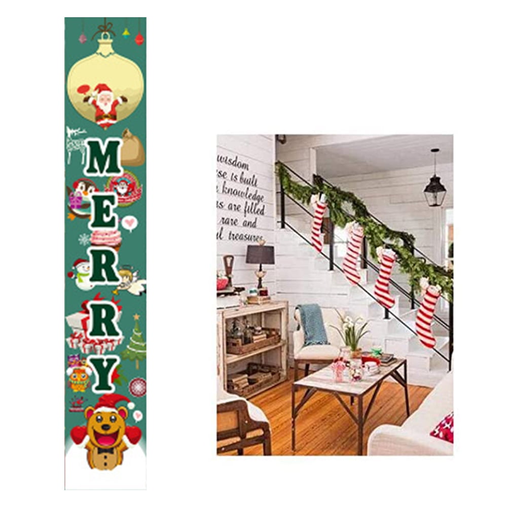 Details about   Merry Christmas Santa Banner Hanging Xmas Party Decors Ornaments Porch Sign Door 