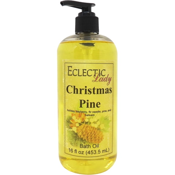 Christmas Pine Bath Oil - Scented Body Oil - Relaxing & Moisturizing Bathing Oil - Fragrance Body Oil For Dry & Rough Sensitive Skin - 16 oz