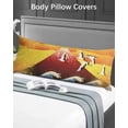 thumbnail image 4 of Yellow Orange Mountains Body Pillow Case Cover - Microfiber Bed Throw Pillow Covers, Modern Abstract Waves Cranes Decorative Lumbar Pillow Cover with Envelope Closure for Sofa/Travel 20"x54", 4 of 6