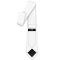 thumbnail image 2 of White Tie Premium Mens Slim Gabardine Matt Classic Skinny Necktie Solid Tuxedo White Color Corbatas (White, Slim 2.35"), 2 of 6