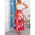 thumbnail image 5 of Trendy Women's Colorful Print Maxi Skirt – High Waist A-Line Design for Summer Fun - [ZhiHiMeRi] | XL, 5 of 12
