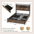 thumbnail image 3 of Gymax Full Size Bed Frame w/ Bookcase Headboard & 4 Storage Drawers Vintage Brown, 3 of 10