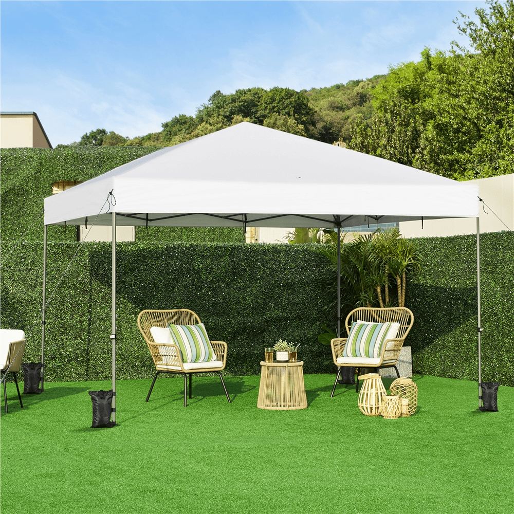 Alden Design 12 x 12 ft Pop-up Canopy with Single-Person Setup Mechanism, White