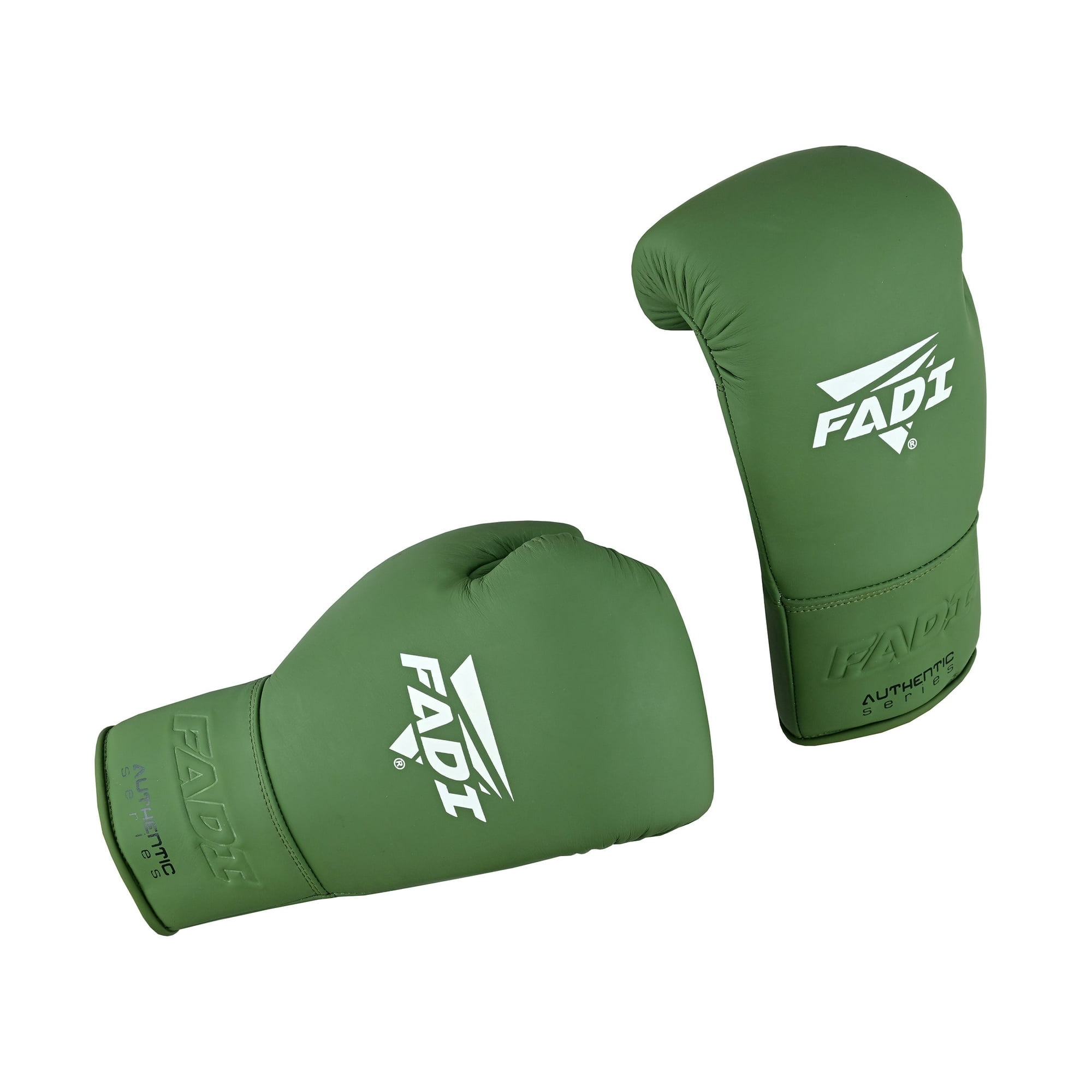 Fadi Sports A2 Lace-Up Boxing Gloves, for Training & Sparring, Matte Cowhide Leather, Green - 10 oz