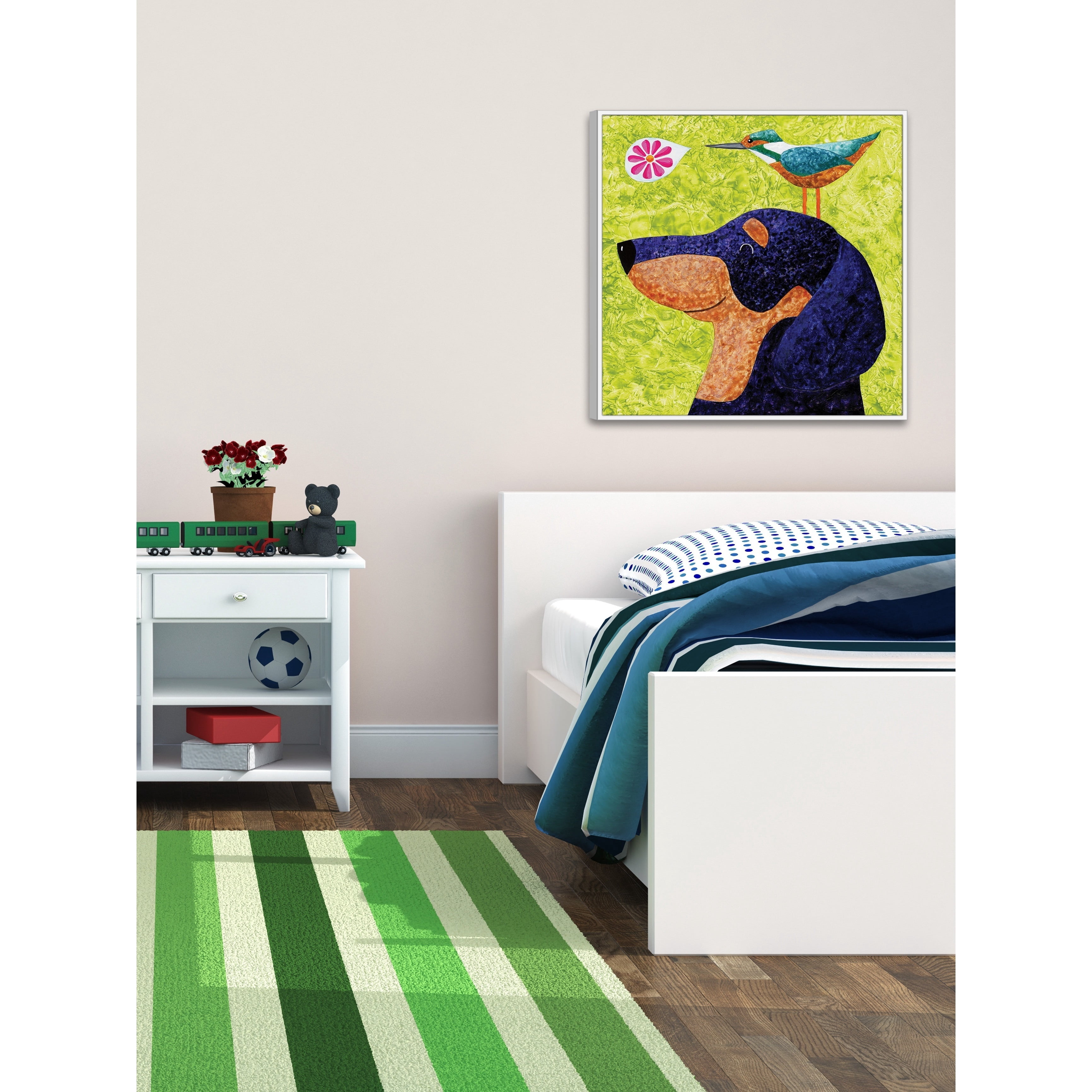 Marmont Hill - "Up Birds Scope" by Janet Nelson Floater Framed Painting Print on Canvas