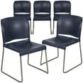 thumbnail image 3 of BizChair Hercules Series Contoured Stacking Waiting Room Chairs, Set of 5, Navy, 3 of 16