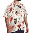 thumbnail image 2 of Valentine's Day Love Men's Short Sleeve Poplin Button Down Shirts - Casual Printed Summer Beach Tops for Men, 2 of 6