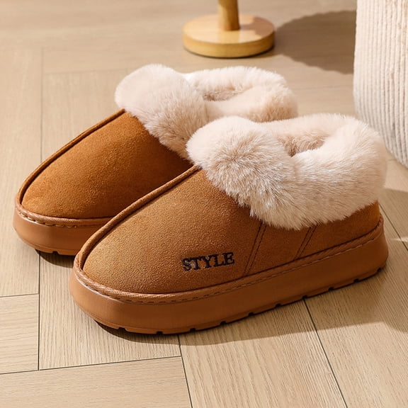 POROPL Snow Boots for Women Winter Fleece-Lined Warm Suitable for Indoor Outdoor Closed Toe Thick-Soled Shoe