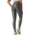 thumbnail image 3 of UJNDER Women's Leather Leggings High Waisted Stretch Pleather Pants Fashion Fit Grey XS, 3 of 6