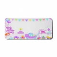 thumbnail image 1 of Birthday Computer Mouse Pad, Baby Girls Birthday Celebration Party with Flags and Bears Toys Print, Rectangle Non-Slip Rubber Mousepad X-Large, 35" x 15" Gaming Size, Pale Pink, by Ambesonne, 1 of 2