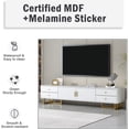 thumbnail image 4 of TV Stand with 2 Doors and 4 Drawers, TV Cabinet Furniture for TVs up to 65", Television Stand with Metal Legs, Modern Entertainment Center, TUANLUO TV Stand for Living Room Bedroom, White, 4 of 10
