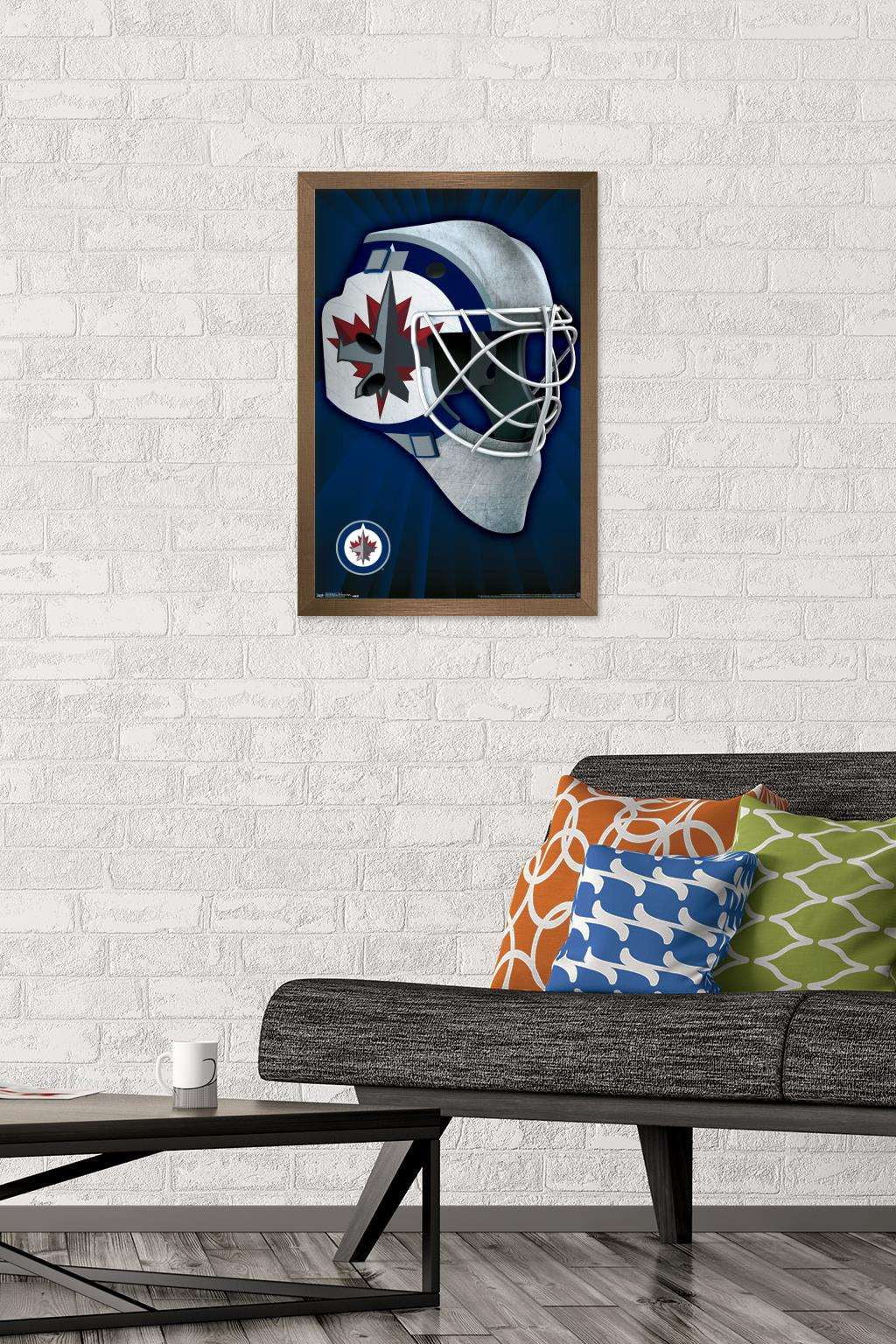 NHL Winnipeg Jets - Mask 16 Wall Poster, 14.725" x 22.375", Framed
