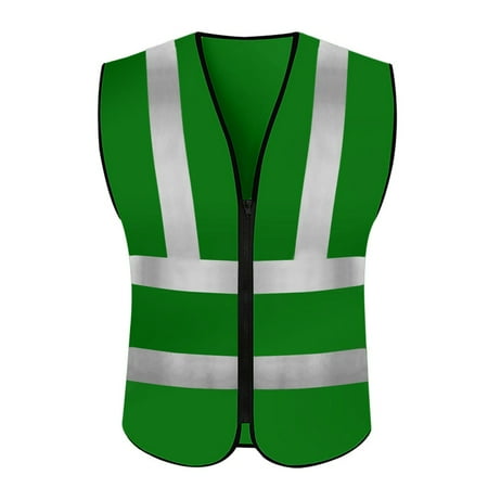 

High Visibility Running Reflective Vest Security Equipment Night Work Tops Sports Safety Green