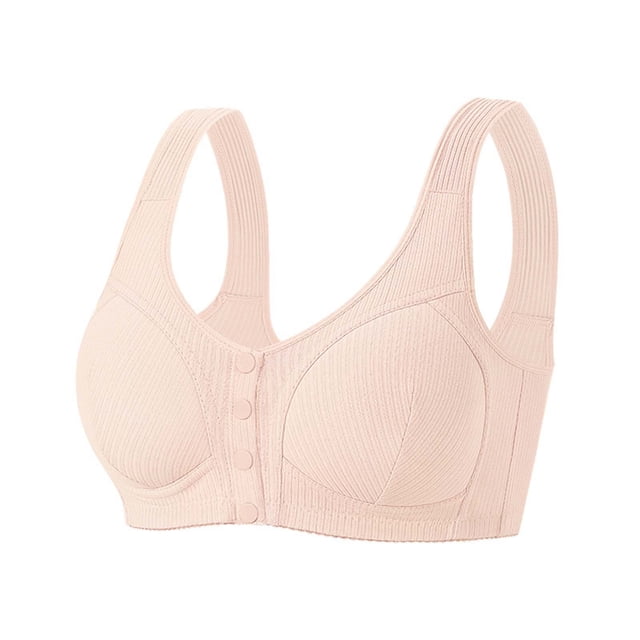 Versatile Everyday Comfort Front-Button Lingerie for Casual Home Wear with Backless Seamless Support and Adjustable Straps