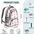thumbnail image 5 of Football and Rugby Pink Pattern Backpack for School, Cute School Bag with Adjustable Shoulder Straps and Padded Back, 16.9"x12.6"x5.9", 5 of 5