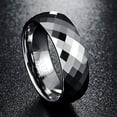 thumbnail image 3 of Men's 8mm Wedding Band Multi-Faceted High Polished Domed Tungsten Carbide Ring Size 7-12, 3 of 5