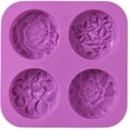 thumbnail image 1 of Moldes de jabón de silicona con forma de flor, molde de jabón casero, molde para muffins, pudín, gelatina, brownie y tarta de queso, antiadherente y sin BPA ER, 1 of 5