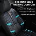 thumbnail image 2 of Fit for Subaru Legacy 2025, Faux Leather Full Set of 5 Seats With Lumbar Support Suitable for All Seasons, Black Car Seat Covers, Airbag-Compatible, 2 of 9