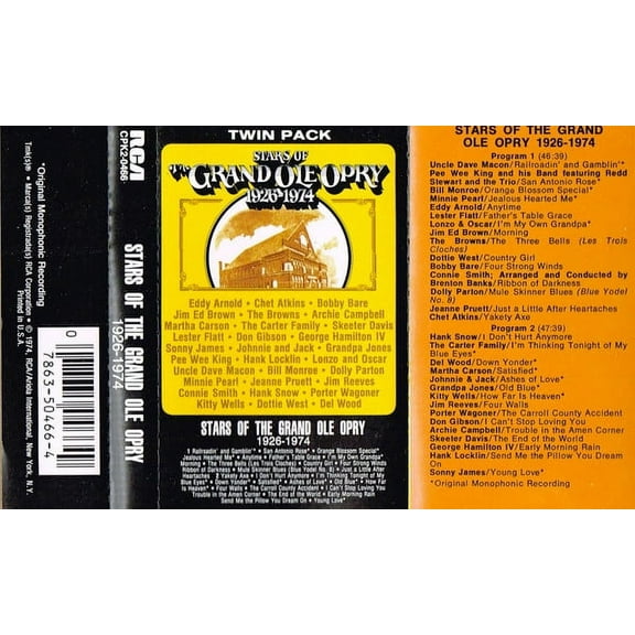 Stars Of The Grand Ole Opry 1926-1974 - Various - (Cassette)
