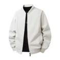 thumbnail image 3 of TOMVIGX Mens Lightweight Bomber Jacket Full Zip Baseball Collar Raglan Sleeve Flight Coat Casual Autumn Winter Outerwear Khaki L, 3 of 4
