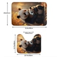 thumbnail image 3 of Xecao Maple Forest Panda 2-Piece Vintage Seamless Anti-Skid Mat Set, featuring a stylish pattern for a safe and elegant toilet rug experience, 3 of 6
