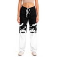 thumbnail image 5 of Kintue Halloween Pajama Pants for Women, Funny Pumpkin Ghost Print Trousers, Soft Wide Leg Palazzo Pants, Fall Loungewear, 5 of 7