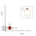 thumbnail image 4 of ANGARA Natural Oval Ruby Split Shank Halo Engagement Ring in 14K Yellow Gold for Women (Size-6x4mm) | July Birthstone, Birthday, Anniversary, Jewelry Gift for Women | Natural Ruby Ring, 4 of 9