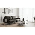 thumbnail image 6 of Pemberly Row Faux Leather Sofa Mid-Century Couch for Living Room/Office-Black, 6 of 13
