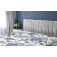 thumbnail image 5 of Ambesonne Floral Fitted Sheet, Watercolor Blooming Petals, King Size, Blue Violet and Laurel Green, 5 of 5
