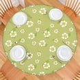 thumbnail image 2 of Spring Round Tablecloth with Daisy Print and Elastic Edge, Lightweight Water-Resistant Polyester Cover, Fits 44-52 Inch Table for Indoor Dining or Patio, 2 of 7