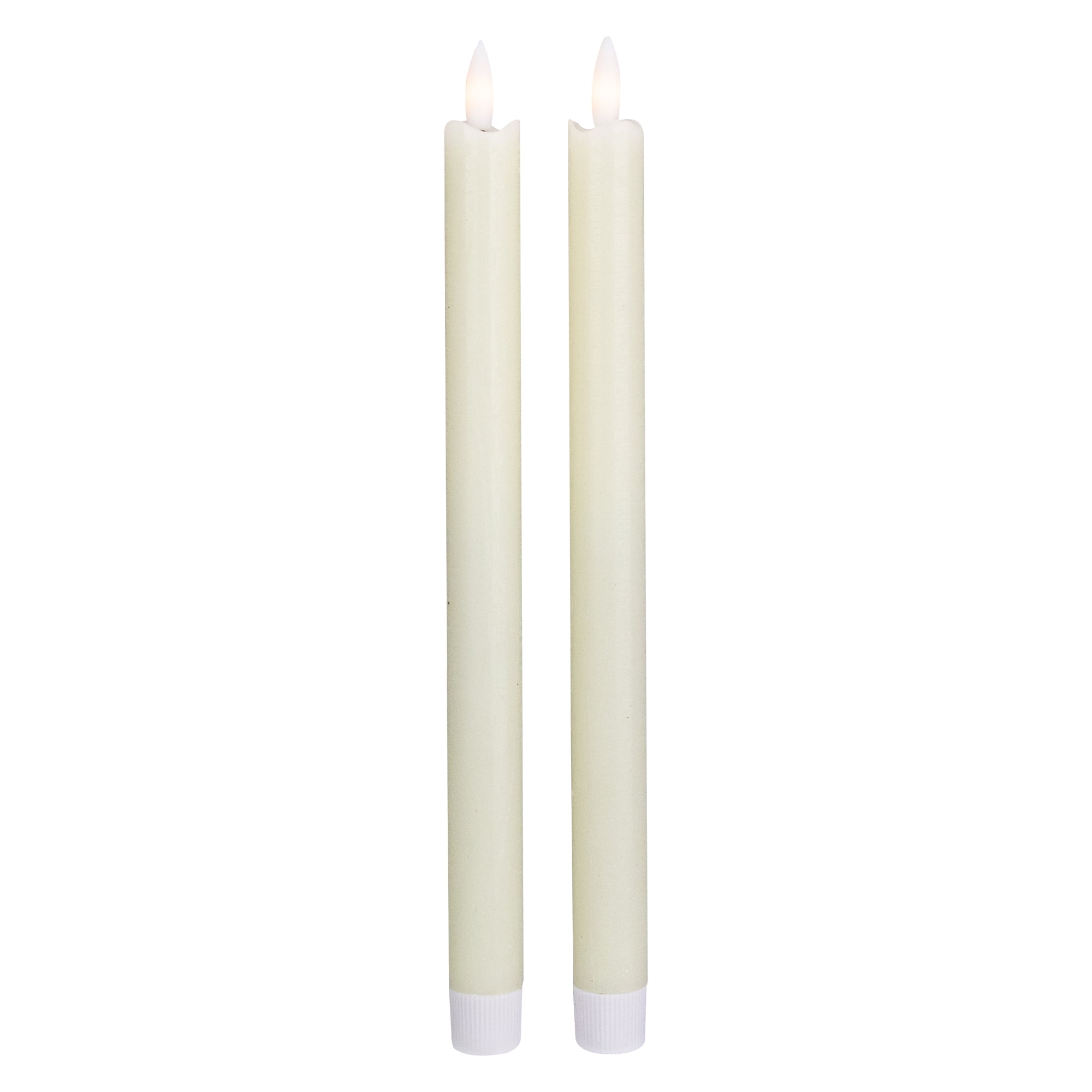 CREAM 7"  BATTERY OPERATED TAPER CANDLES With TIMERS--SET OF 12 CANDLES 