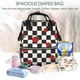 thumbnail image 5 of Easygdp Ladybugs Of Black And White Checkers para Bolsa de Bebé de Gran Capacidad con Múltiples Bolsillos, Bolsa de Pañales para Padres, Bolsa de Viaje Organizada y Elegante, 5 of 6