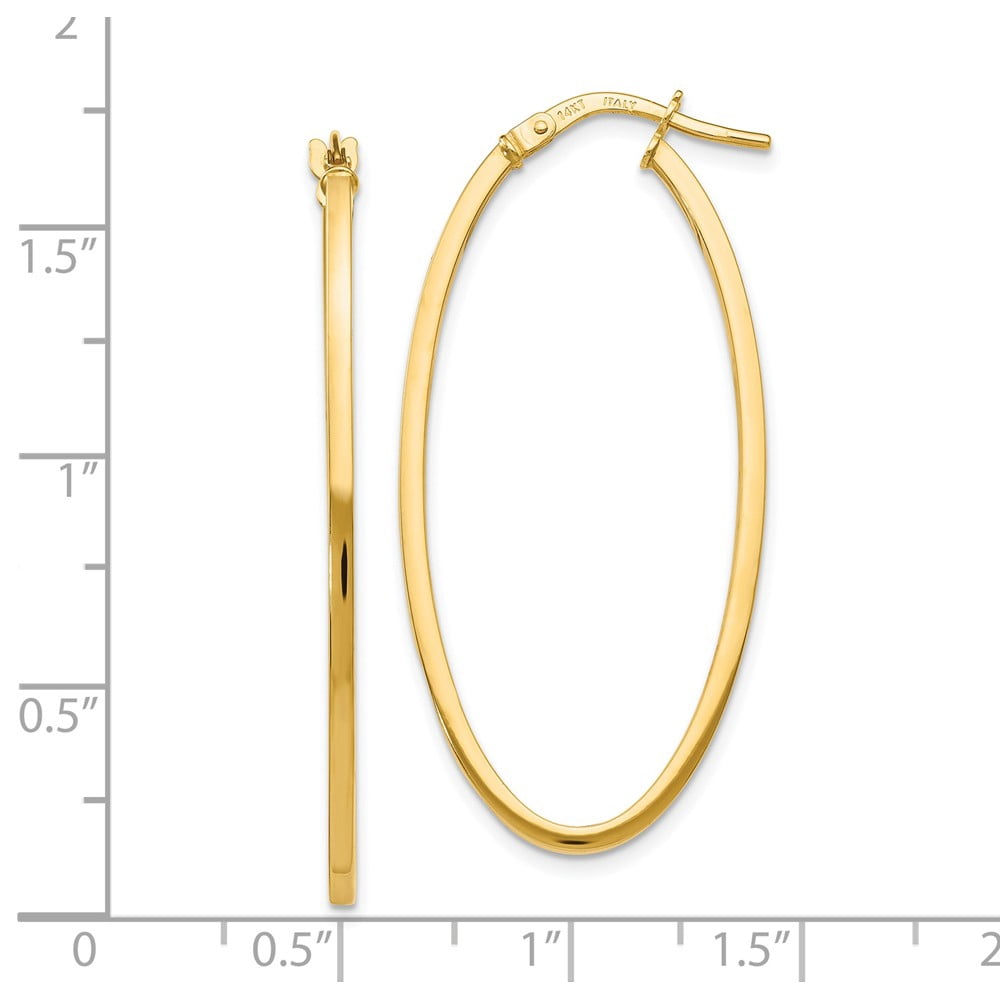 Leslie's Real 14kt Yellow Gold Polished Oval Hoop Earrings; for Adults and Teens; for Women and Men