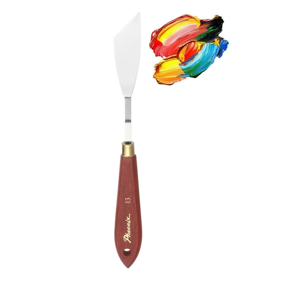Pack of 1 Palette Knife No.13, 8.4" Long with Stainless Steel Flexible Spatula Pallet Knife and Wood Handle for Scraping, Mixing, Oil Acrylic Painting Canvas