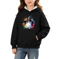 thumbnail image 2 of DJDLJWCJ Teen Girls Halloween Hoodie Loose Fit Long Sleeve Pullover Stretch Soft Casual Tops Black Size 5T, 2 of 10