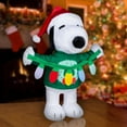thumbnail image 2 of Gemmy Snoopy Holiday Greeter with Light String, Multi, 2 of 3