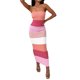 thumbnail image 4 of Lucakuins Mujer Bodycon Maxi Vestido Largo, Verano Sin Mangas Bandeau Contraste Color Acanalado Vestido de Punto Lucakuins  moda, 4 of 9