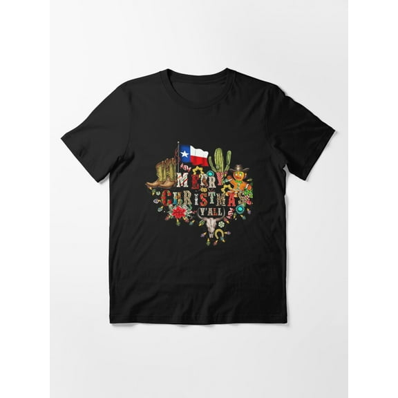 Merry Christmas Yall Texas Western Holiday Festive Style Unisex T-Shirt up to Size 5XL