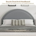thumbnail image 3 of Modern Boucle Upholstered Platform Bed Frame with 2 Storage Drawers - Round Headboard - Heavy Duty Wooden Slats - Noise-Free - No Box Vernal Needed - Twin Size, 3 of 9
