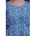 thumbnail image 6 of Bimba Blue Artistic Floral Floral Print Button Down Long Sleeve Midi Dress Women Clothing-X-Large, 6 of 7